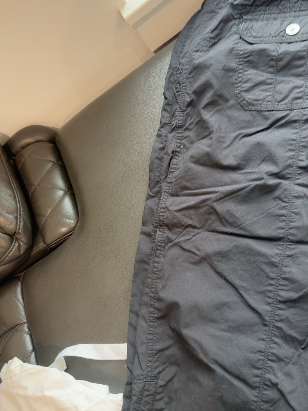 Black Cargo Style Pants with Utility Pockets