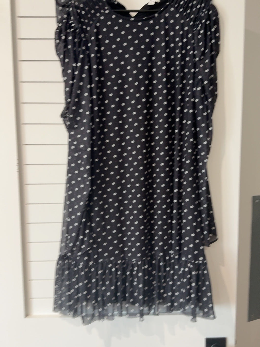 Black & White Floral Print Ruffle Dress