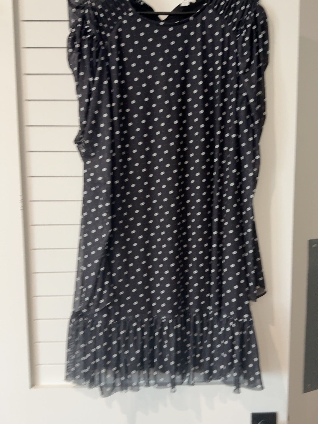 Black & White Floral Print Ruffle Dress