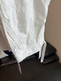White Cropped Cargo Capri Pants with Ankle Ties