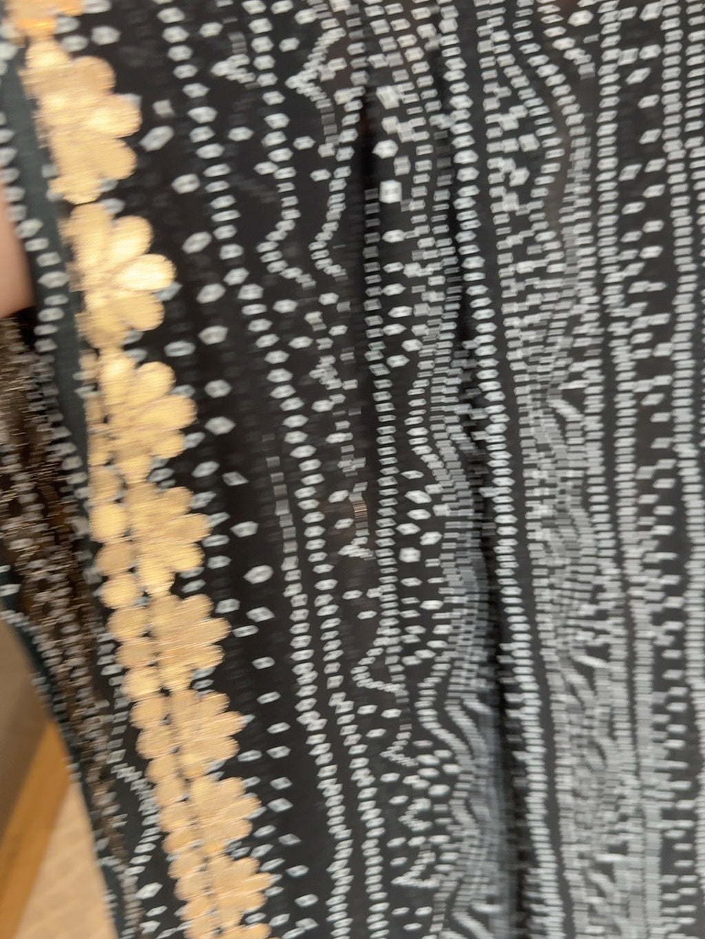 Black & Gold Embroidered Traditional Dupatta